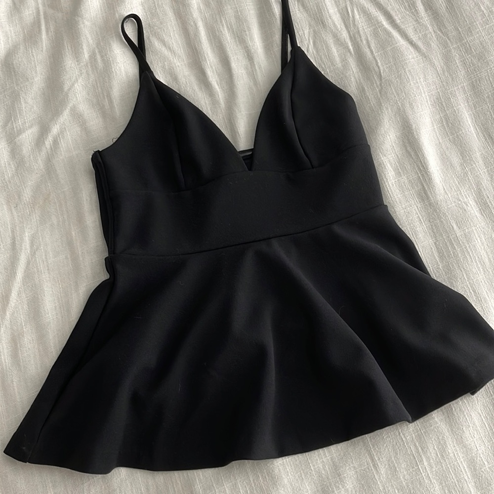 Black peplum top